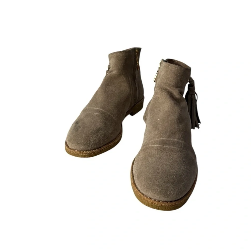 Kate Spade Suede Ankle Boots Tassel Accents Booties Women’s Size 7.5